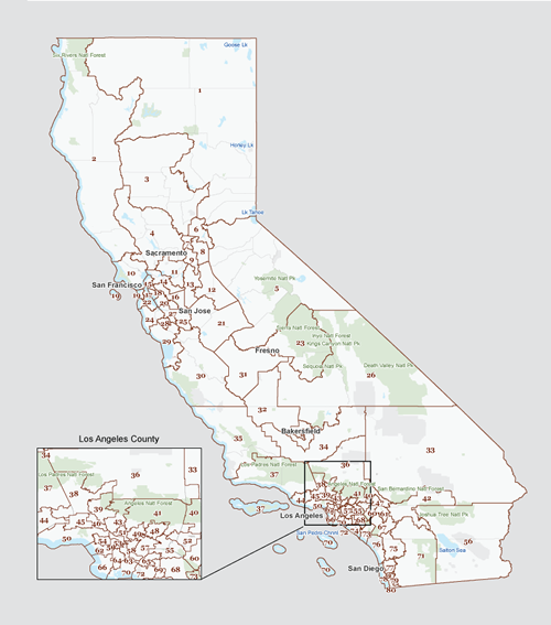 Map of California State Assembly Districts